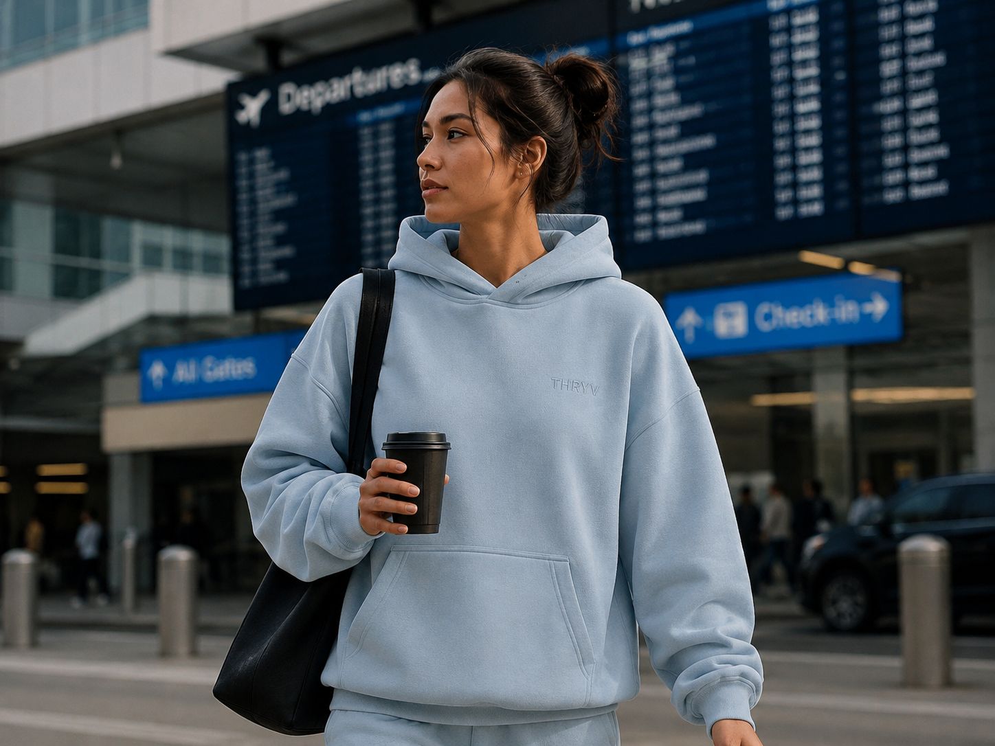 Thryv heavyweight sweatshirt in Carolina Blue