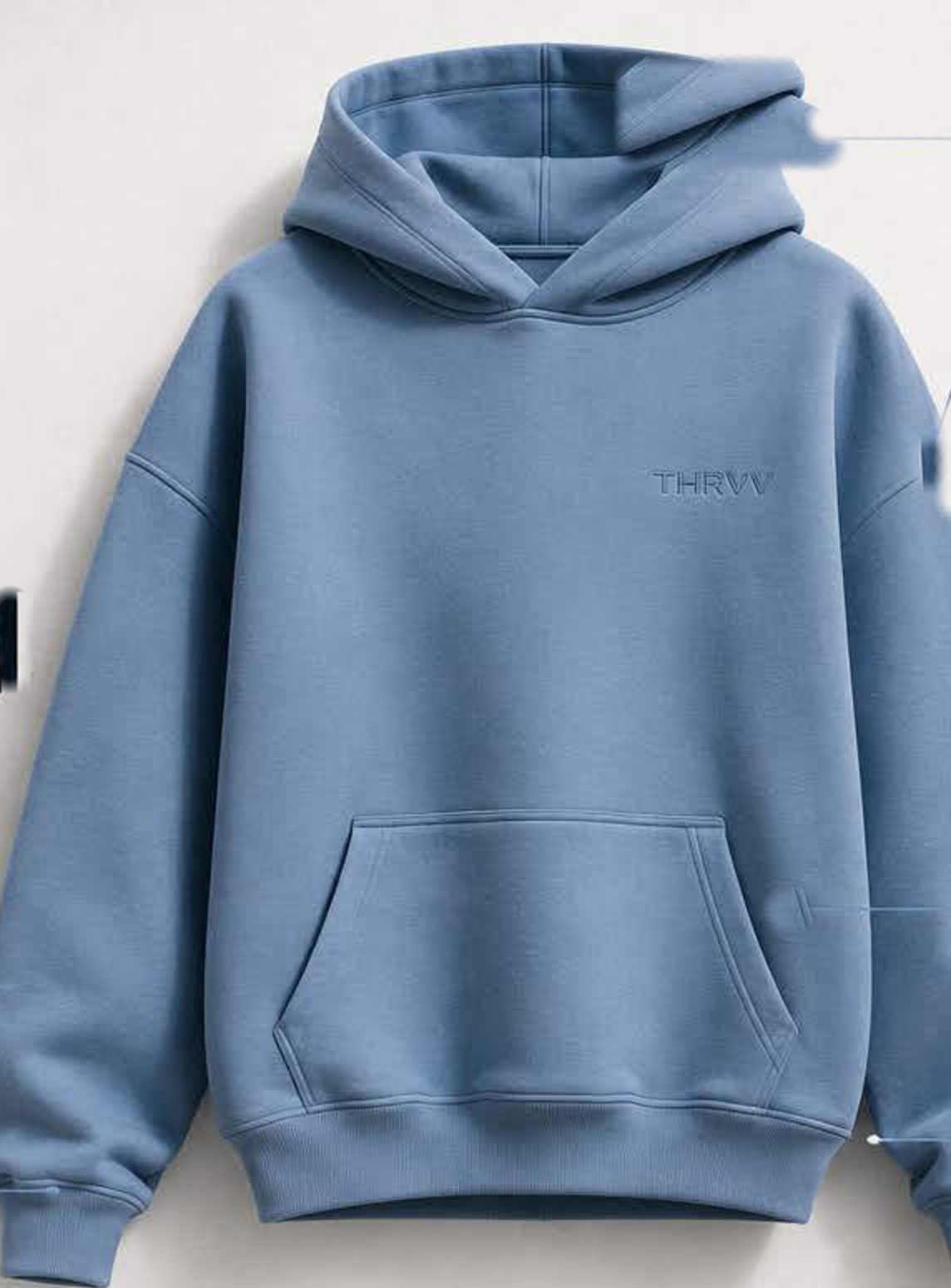 Thryv 350 GSM heavyweight organic cotton fleece sweatshirt in Carolina Blue