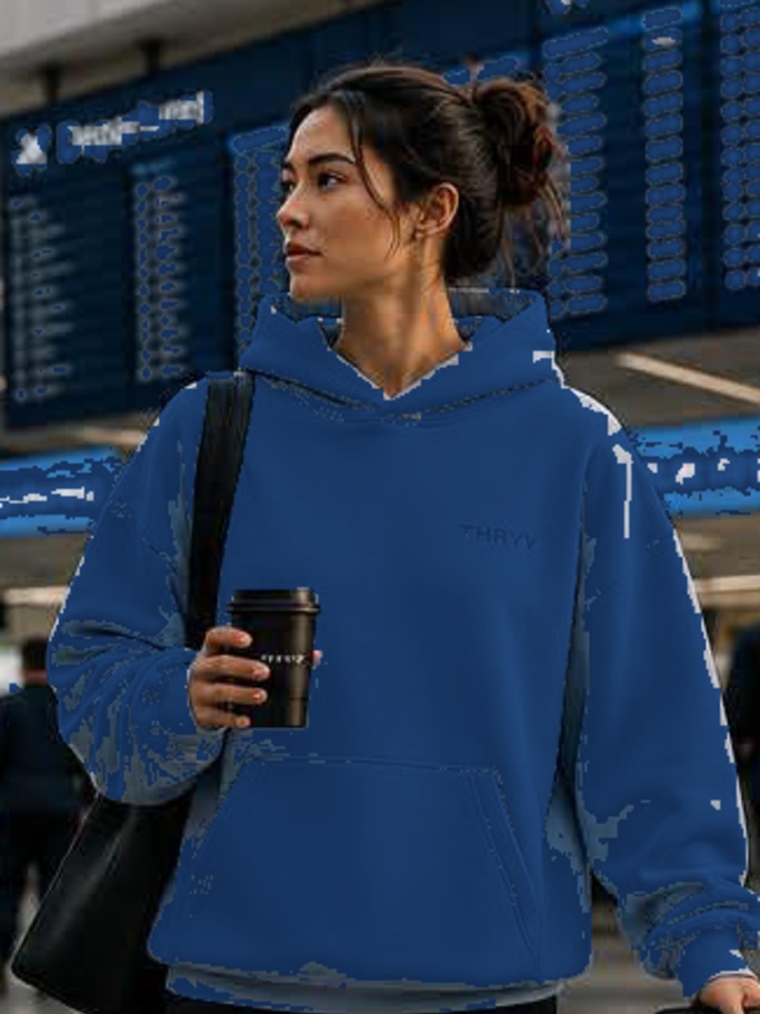 Thryv heavyweight sweatshirt in Navy Blue, PMS 296 C